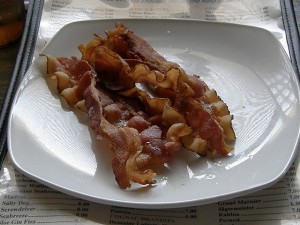 Plate of crispy bacon